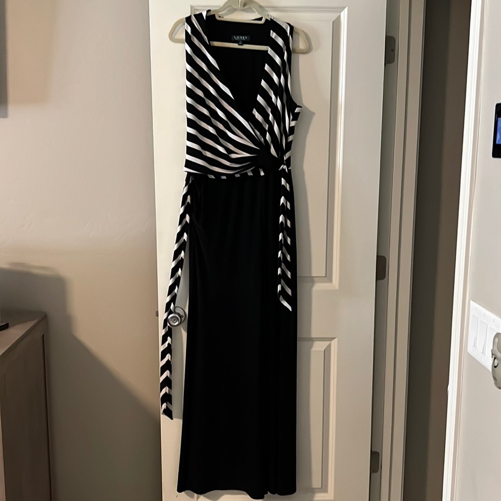 Ralph Lauren Black & White 1 piece pantsuit.